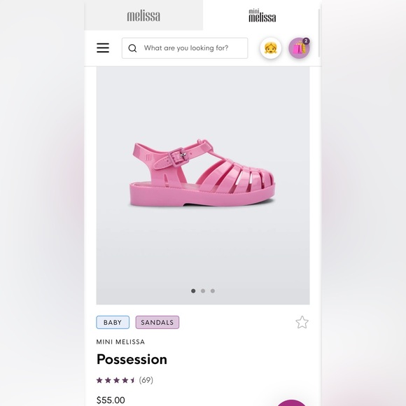 NWOT Mini Melissa Possession Baby Sandals Size 6. Pink - Picture 7 of 7